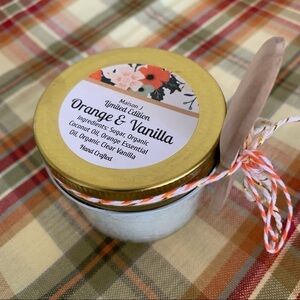 Orange vanilla sugar scrub 8 oz Hand crafted all natural exfoliates moisturizes